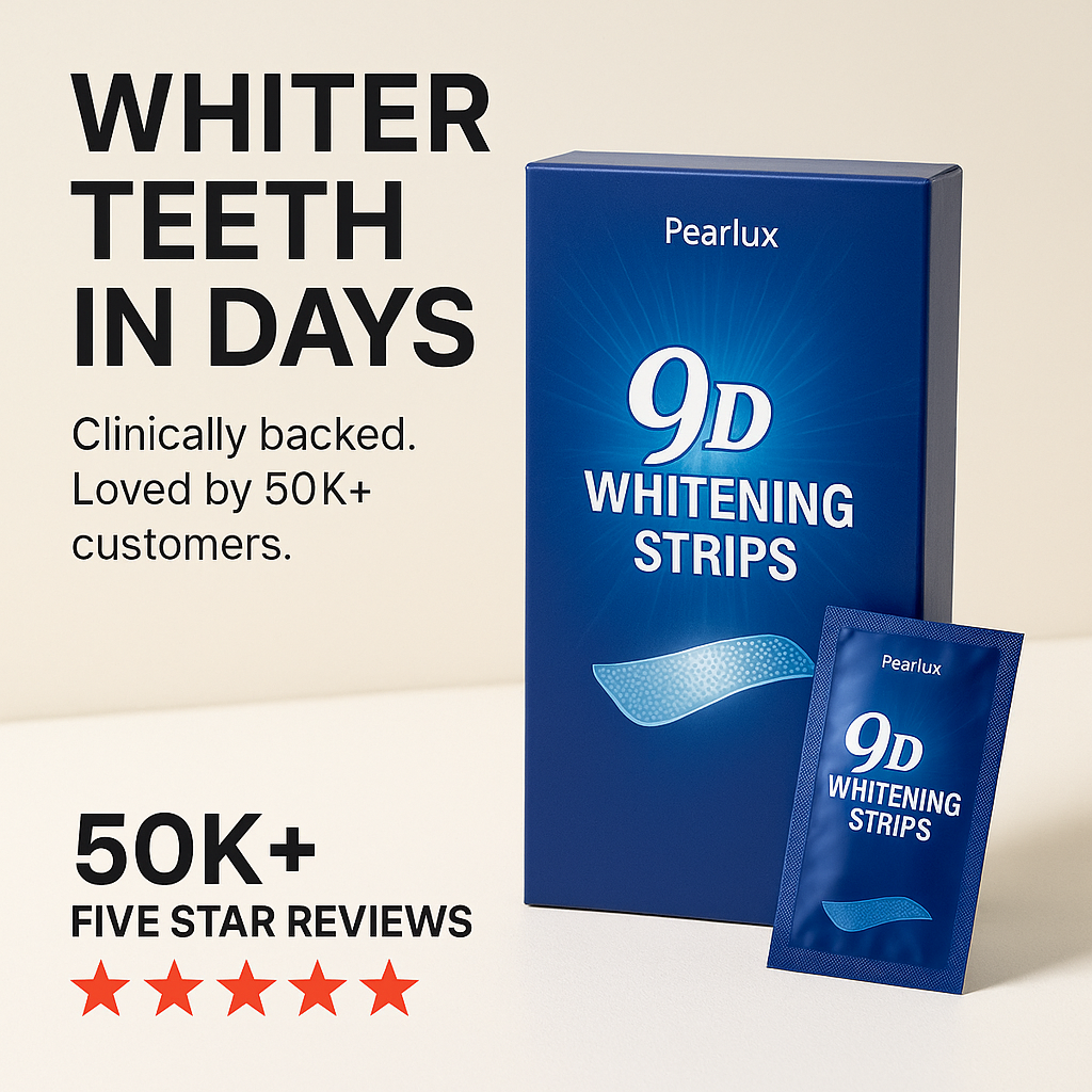 Pearlux™ 9D Mint Whitening Strips - Unleash Your Brighter Smile Safely and Effectively!