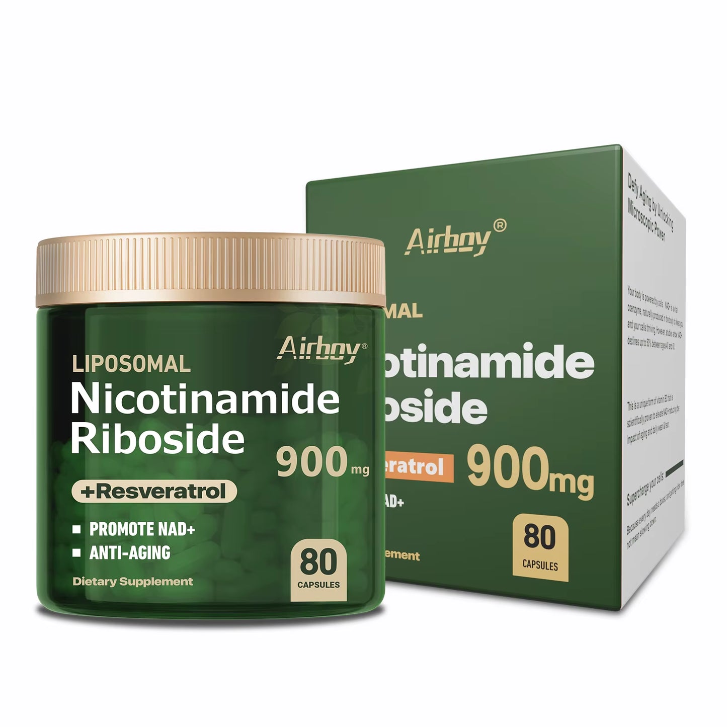 Elevate Your Health with Nicotinamide Riboside + Resveratrol - Premium Quercetin NAD Supplement - 80 Capsules of Vitality