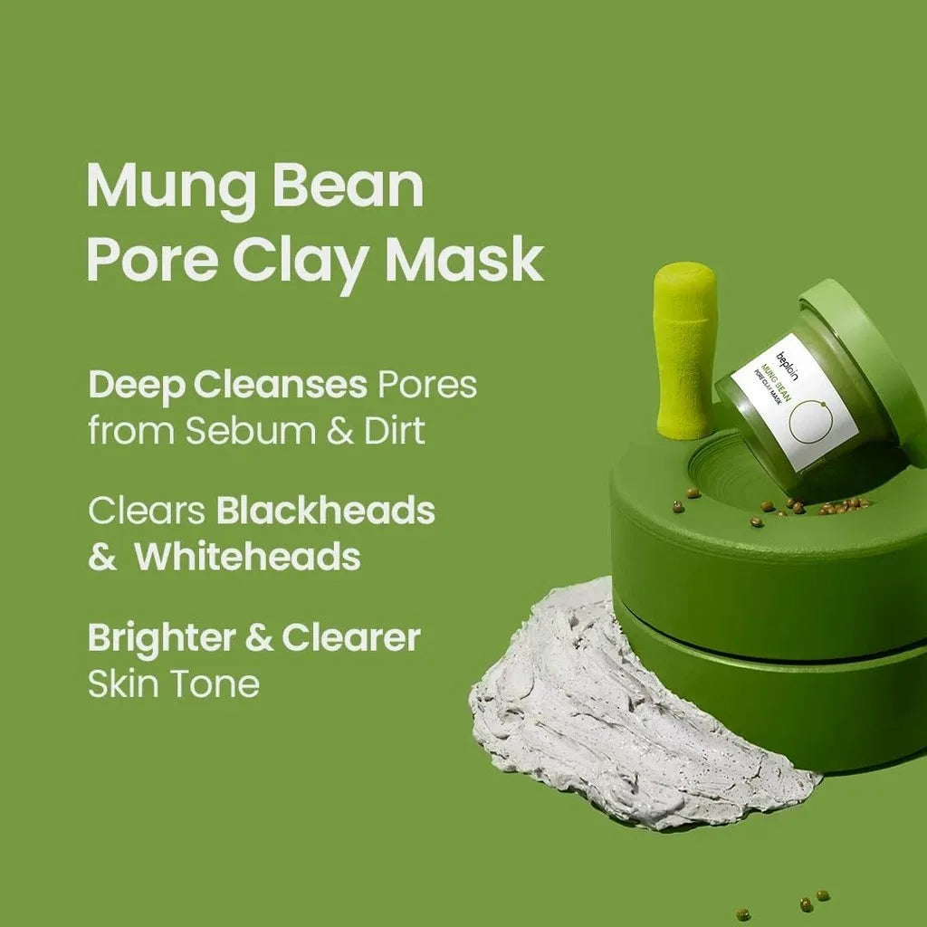 Transform Your Skin with the Beplain Korean Skincare Pore Cleansing Set: Mung Bean Foam, Clay Mask & Gentle Oil - 3 Powerful Pieces for Radiant Complexion