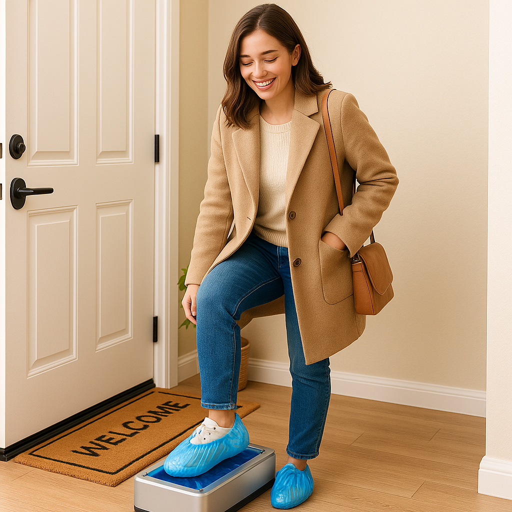 CleanStep™ — Hands-Free Shoe Cover Dispenser for Effortless Floor Protection