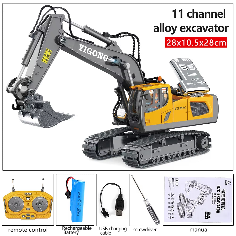 Exciting RC Excavator for Kids - Remote Control Dump Truck and Bulldozer Toys - Perfect Gift for Young Engineers