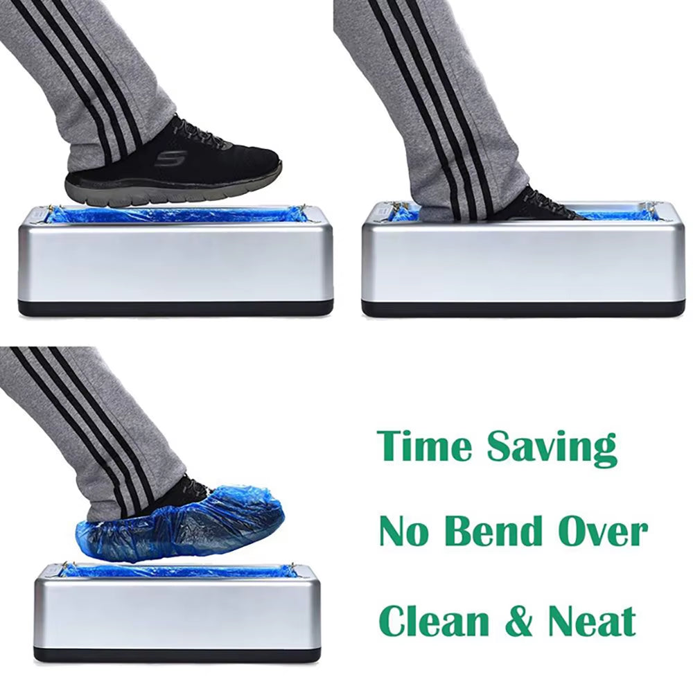 Effortless Cleanliness: Automatic Hand-Free Shoe Cover Dispenser for Home and Office - Portable, Durable, and Eco-Friendly