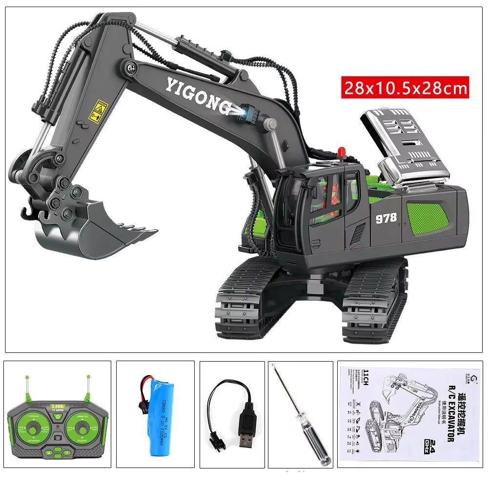 Exciting RC Excavator for Kids - Remote Control Dump Truck and Bulldozer Toys - Perfect Gift for Young Engineers