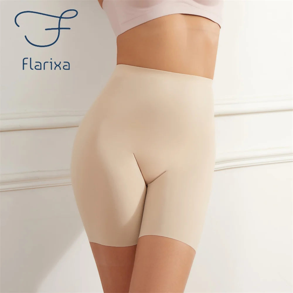 Seamless High Waist Ice Silk Boyshorts for Women - Tummy Control & Comfort with Hip Lift Design