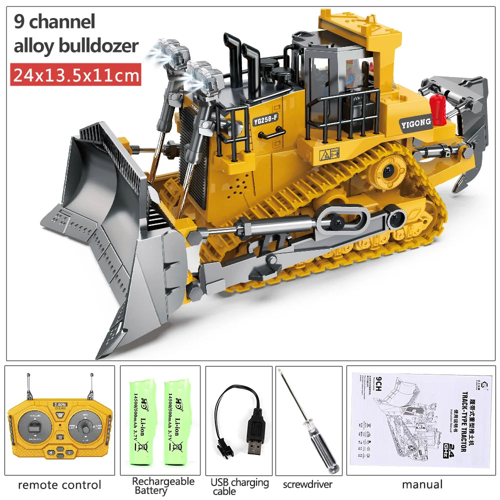 Exciting RC Excavator for Kids - Remote Control Dump Truck and Bulldozer Toys - Perfect Gift for Young Engineers