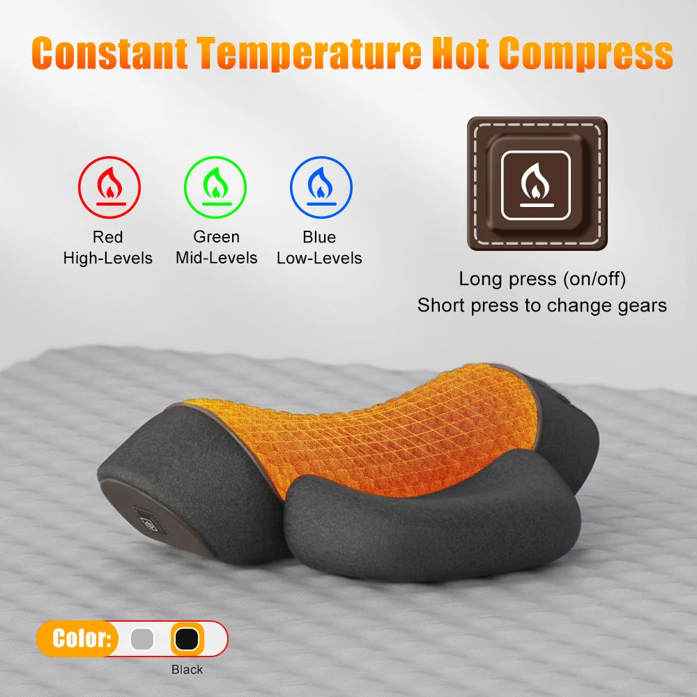 Ultimate Electric Neck Massager Pillow with Hot Compress & Vibration - Relax and Relieve Neck and Shoulder Tension Effortlessly