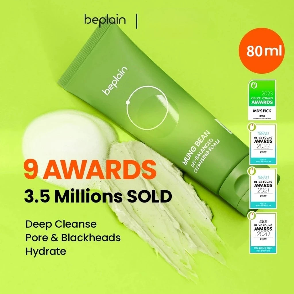 Transform Your Skin with the Beplain Korean Skincare Pore Cleansing Set: Mung Bean Foam, Clay Mask & Gentle Oil - 3 Powerful Pieces for Radiant Complexion