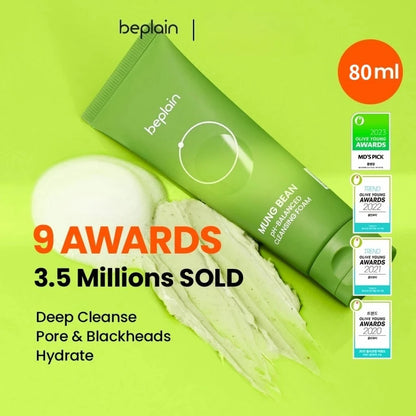 Transform Your Skin with the Beplain Korean Skincare Pore Cleansing Set: Mung Bean Foam, Clay Mask & Gentle Oil - 3 Powerful Pieces for Radiant Complexion