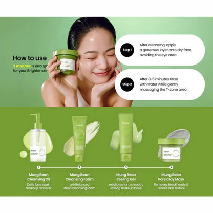 Transform Your Skin with the Beplain Korean Skincare Pore Cleansing Set: Mung Bean Foam, Clay Mask & Gentle Oil - 3 Powerful Pieces for Radiant Complexion