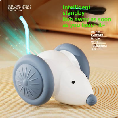 Exciting Electric Mouse Car Cat Toy - Interactive Automatic Teaser with Smart Obstacle Avoidance for Endless Feline Fun