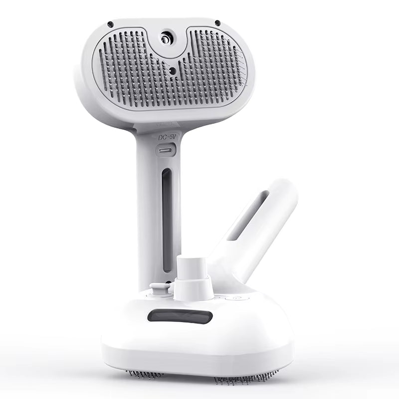 Transform Your Cat's Grooming Routine with the ROJECO Professional Electric Steam Hair Straightener Comb - Perfect for Pet Massage & Luxurious Hair Care
