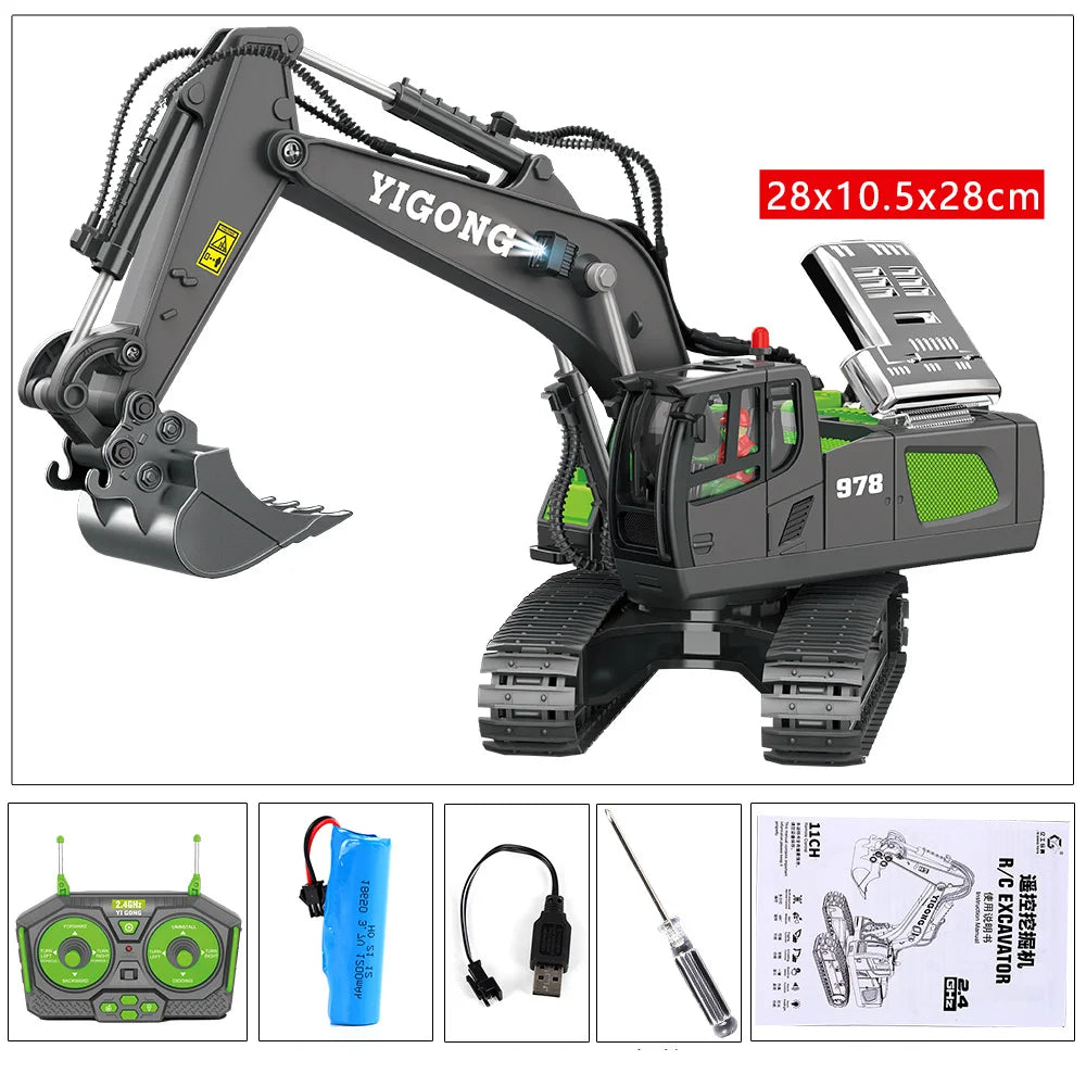 Exciting RC Excavator for Kids - Remote Control Dump Truck and Bulldozer Toys - Perfect Gift for Young Engineers