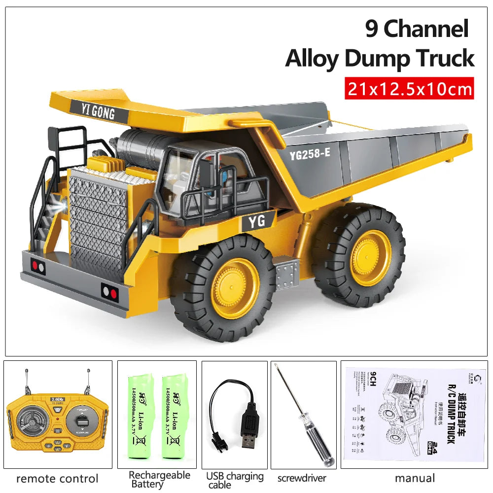 Exciting RC Excavator for Kids - Remote Control Dump Truck and Bulldozer Toys - Perfect Gift for Young Engineers