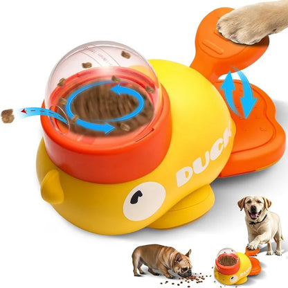Quirky Cartoon Duck Dog Feeder - Fun Puzzle Toy for Foodie Pups!