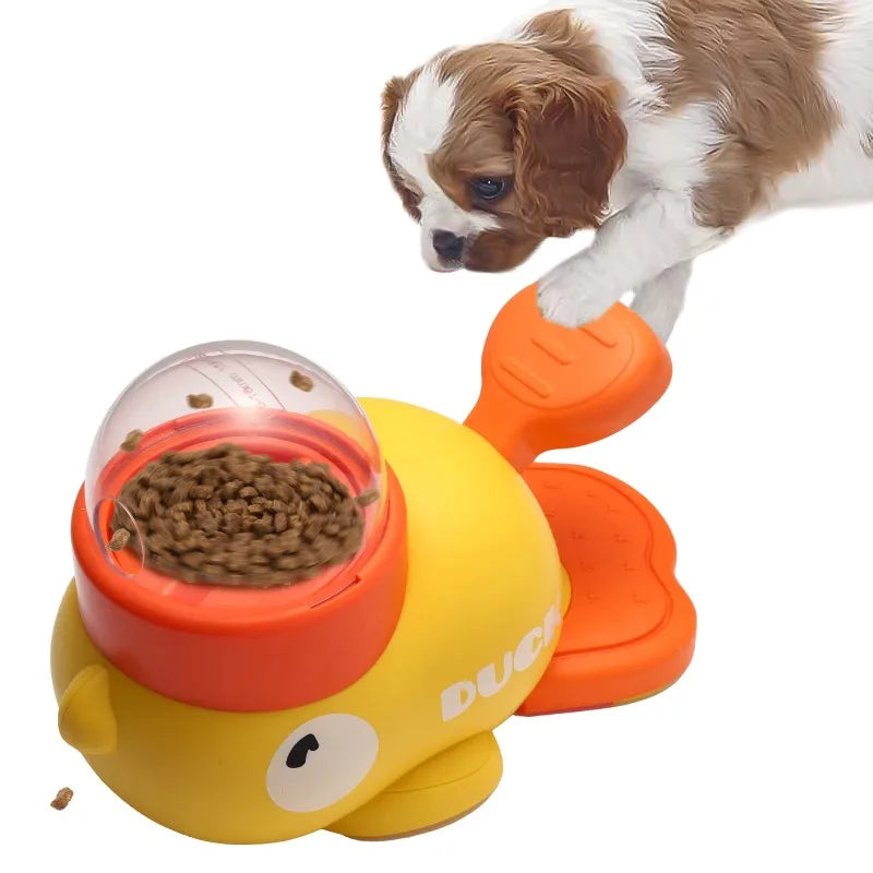 Quirky Cartoon Duck Dog Feeder - Fun Puzzle Toy for Foodie Pups!