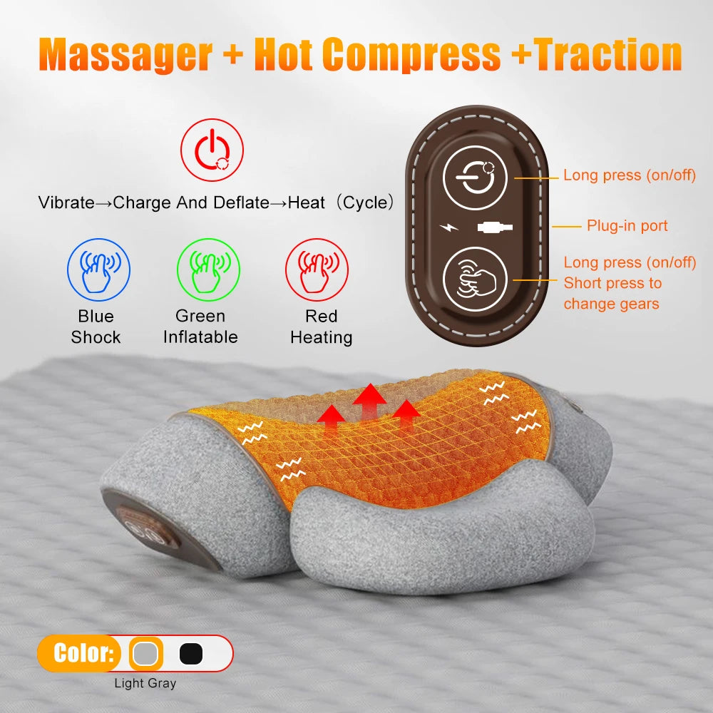 Ultimate Electric Neck Massager Pillow with Hot Compress & Vibration - Relax and Relieve Neck and Shoulder Tension Effortlessly