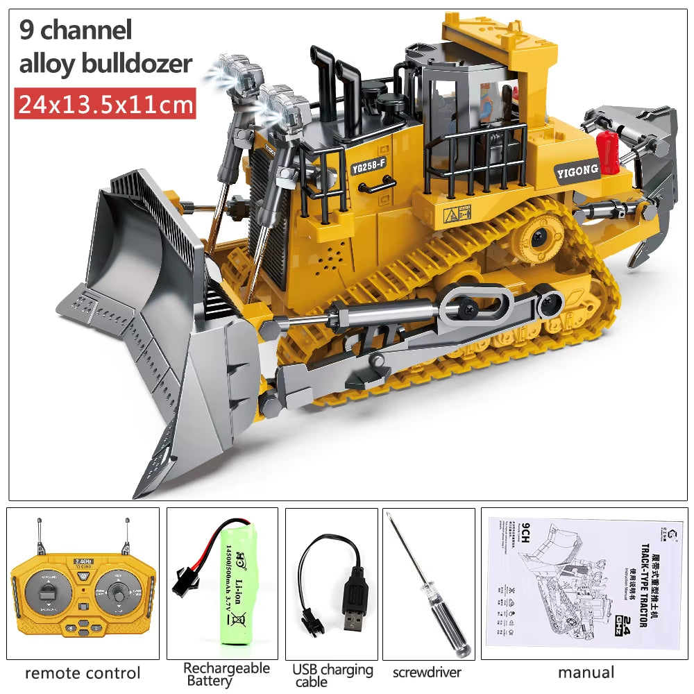 Exciting RC Excavator for Kids - Remote Control Dump Truck and Bulldozer Toys - Perfect Gift for Young Engineers