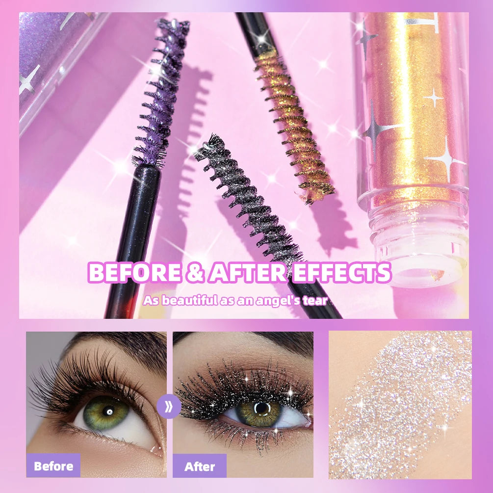 Elevate Your Look with 1 PC Diamond Glitter Mascara for Dazzling, Long-Lasting Curl and Shine