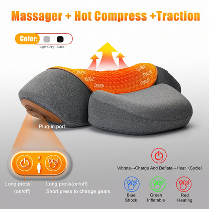 Ultimate Electric Neck Massager Pillow with Hot Compress & Vibration - Relax and Relieve Neck and Shoulder Tension Effortlessly