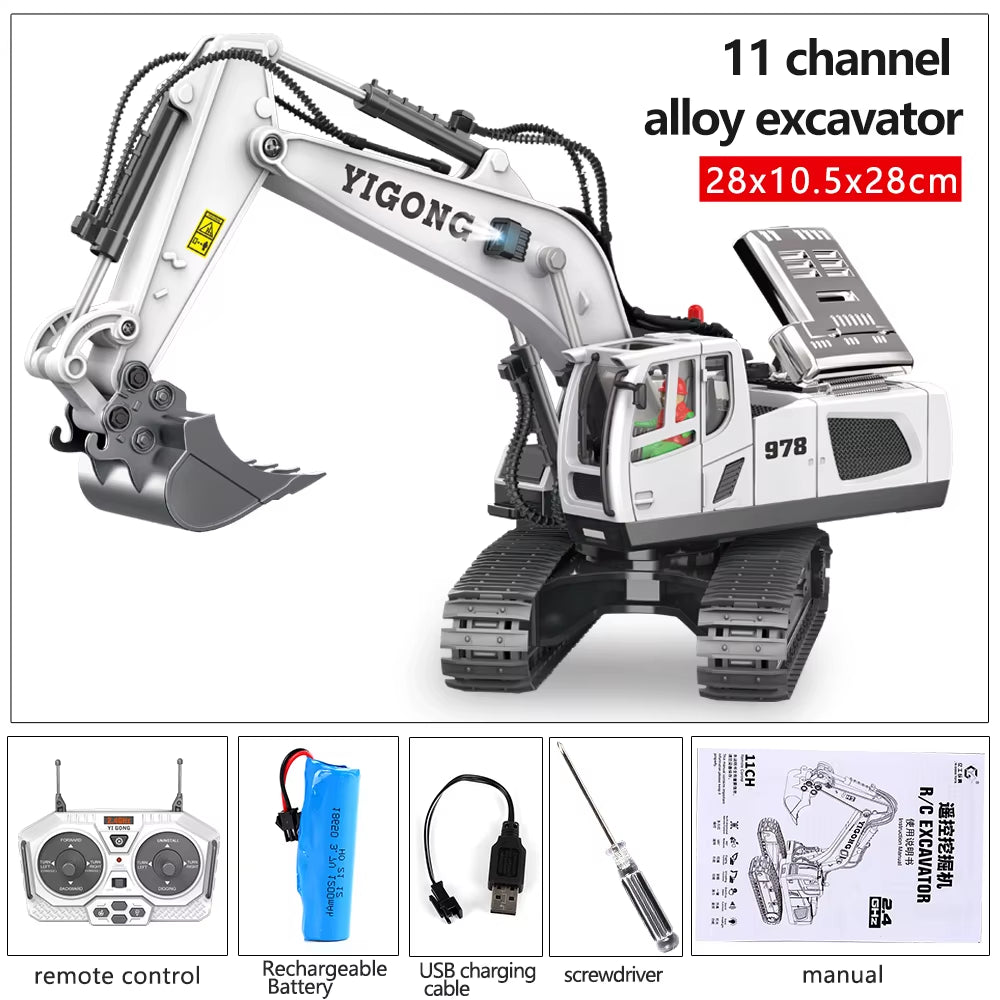 Exciting RC Excavator for Kids - Remote Control Dump Truck and Bulldozer Toys - Perfect Gift for Young Engineers