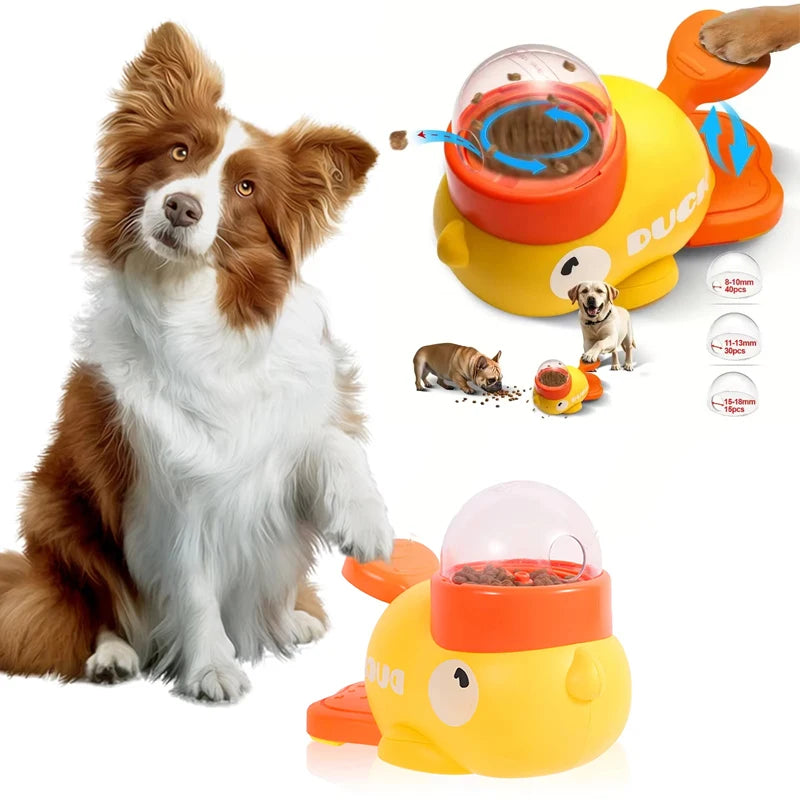Quirky Cartoon Duck Dog Feeder - Fun Puzzle Toy for Foodie Pups!