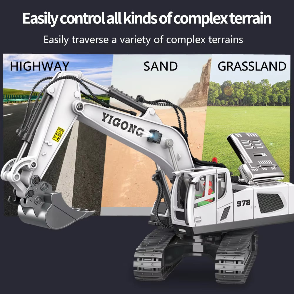 Exciting RC Excavator for Kids - Remote Control Dump Truck and Bulldozer Toys - Perfect Gift for Young Engineers