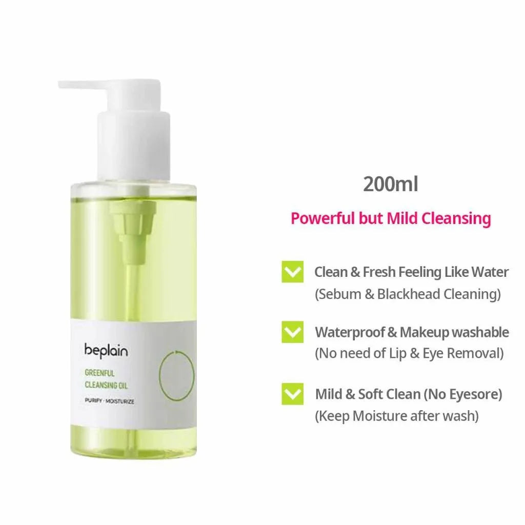Transform Your Skin with the Beplain Korean Skincare Pore Cleansing Set: Mung Bean Foam, Clay Mask & Gentle Oil - 3 Powerful Pieces for Radiant Complexion
