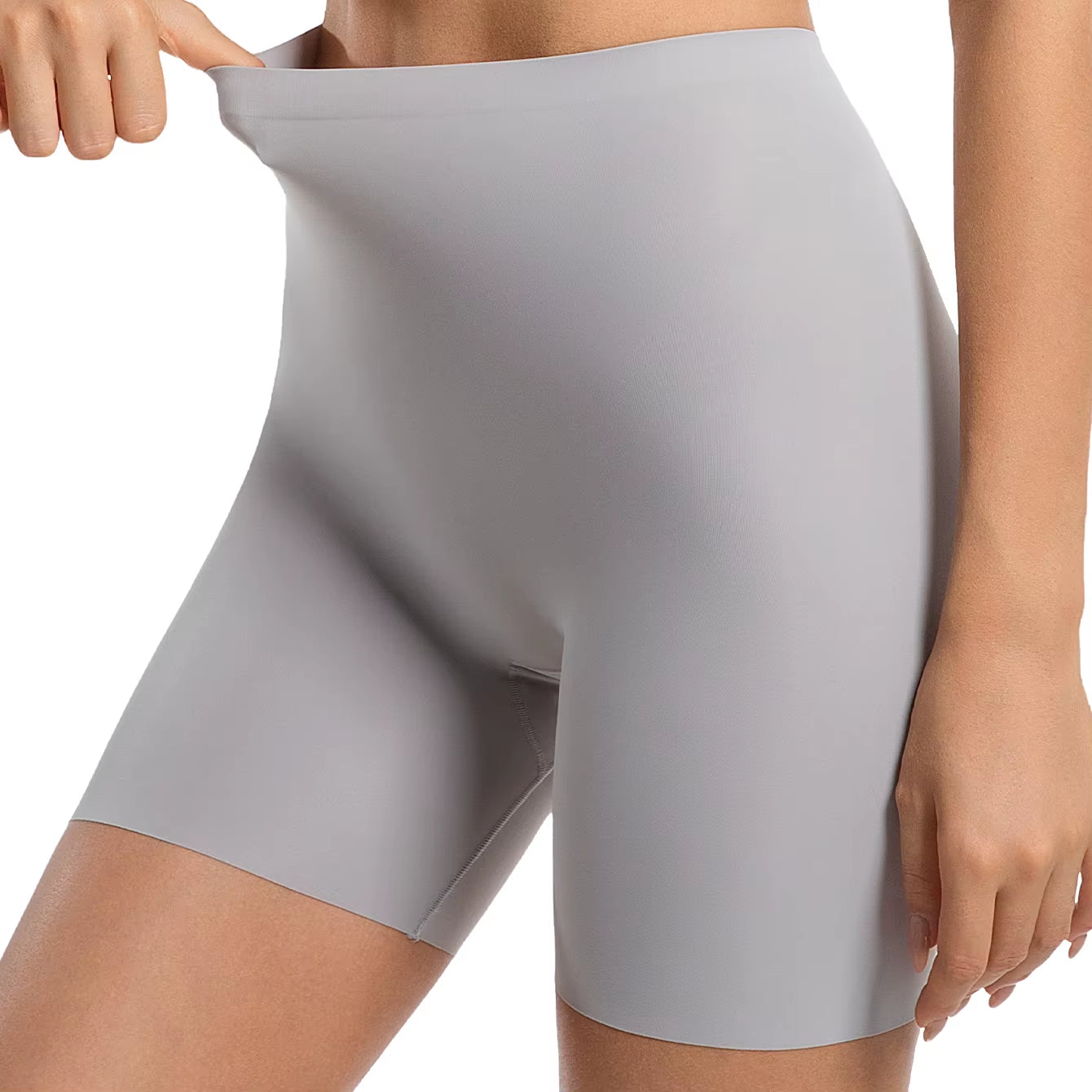 Seamless High Waist Ice Silk Boyshorts for Women - Tummy Control & Comfort with Hip Lift Design