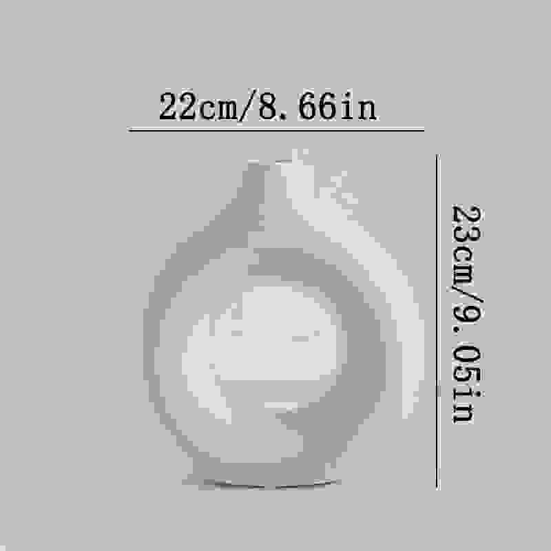 Large white NordicBloom™ Elegant Flower Vase Decorative Display, 23cm tall and 22cm wide, perfect for Scandinavian-inspired interiors.