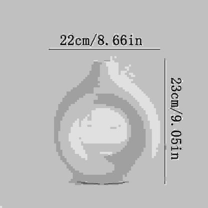 Large white NordicBloom™ Elegant Flower Vase Decorative Display, 23cm tall and 22cm wide, perfect for Scandinavian-inspired interiors.