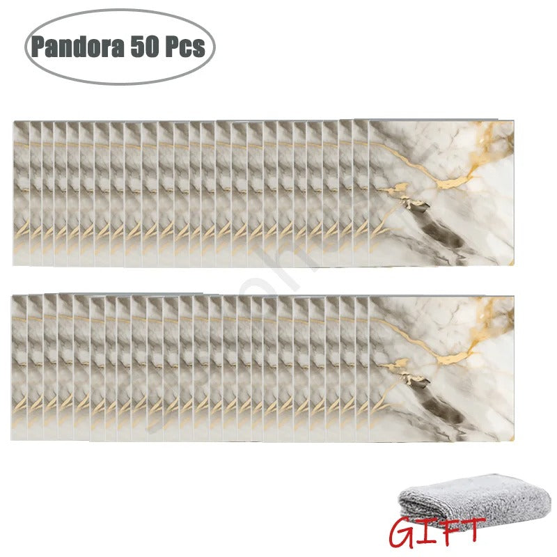 MarbleLux™ PVC Tile Stickers: Stylish, Waterproof & Easy