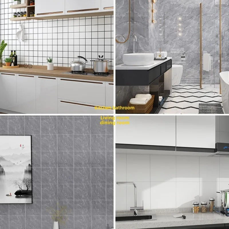 MarbleLux™ PVC Tile Stickers: Stylish, Waterproof & Easy