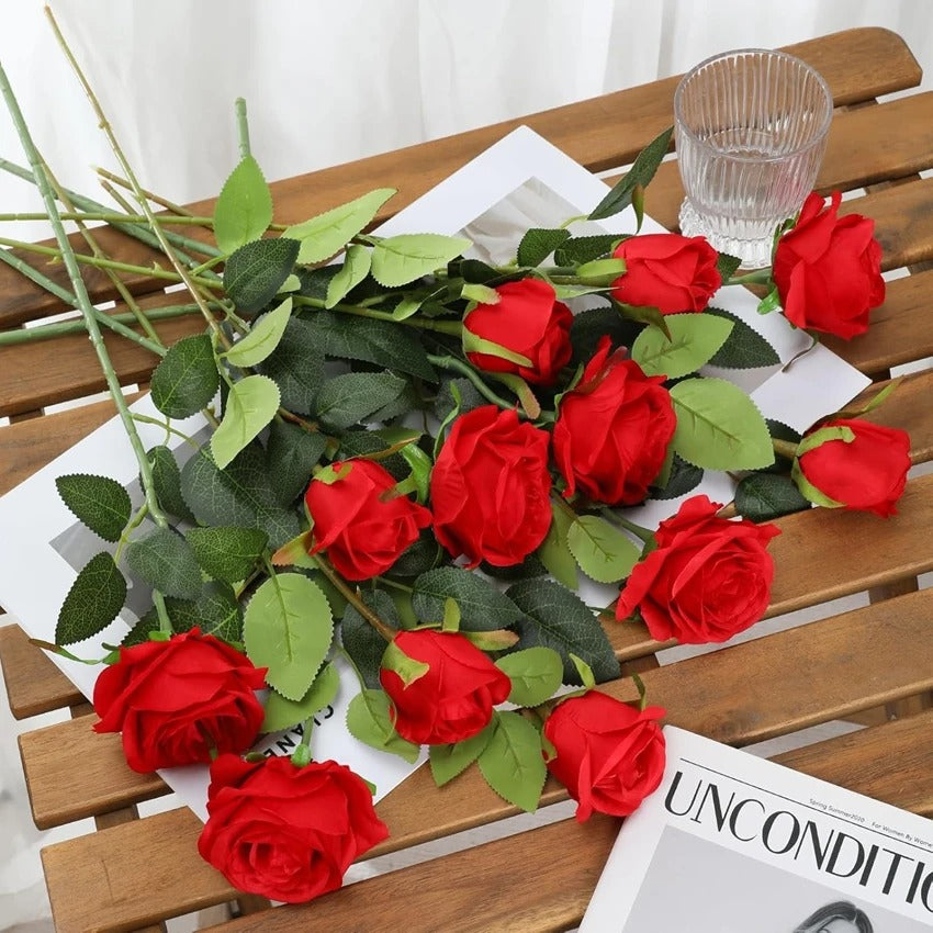 EverBloom Silk Rose Bouquet - Timeless Elegance in Bloom