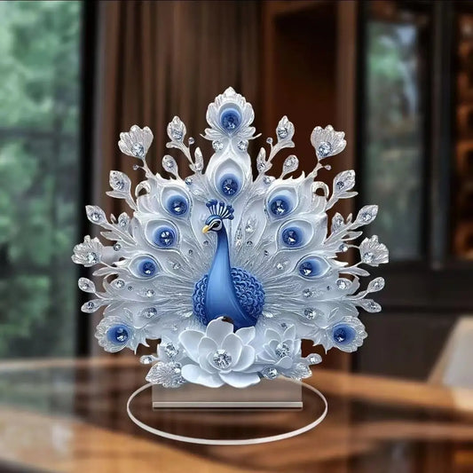 LuxePlume™ Peacock Sculpture: Elevate Home & Office Decor